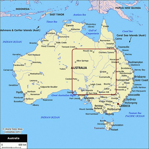Map of Australia - Australian maps for your trip planning